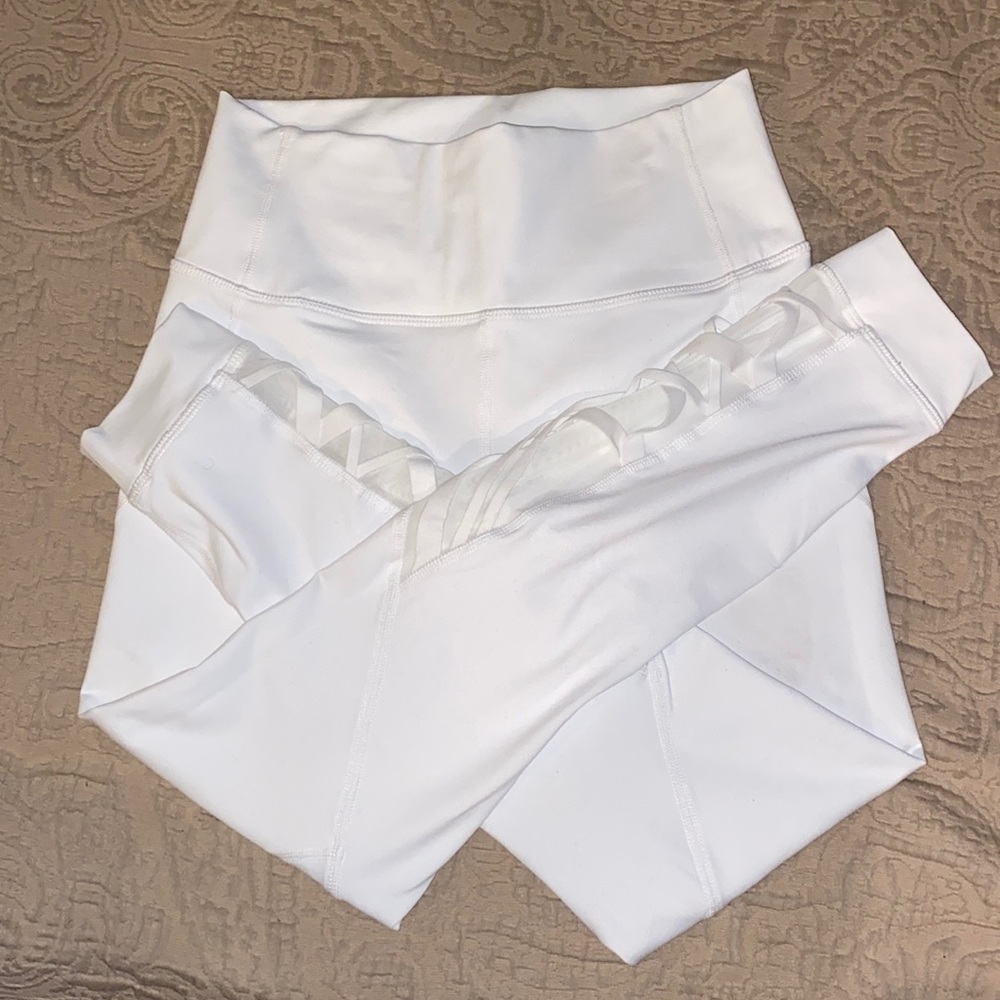 White Mesh Detail Powerhold Leggings (Fabletics)!